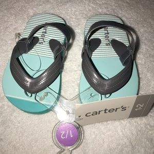 Teal Baby Carter flip flops